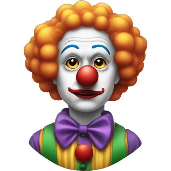a clown having a thought emoji