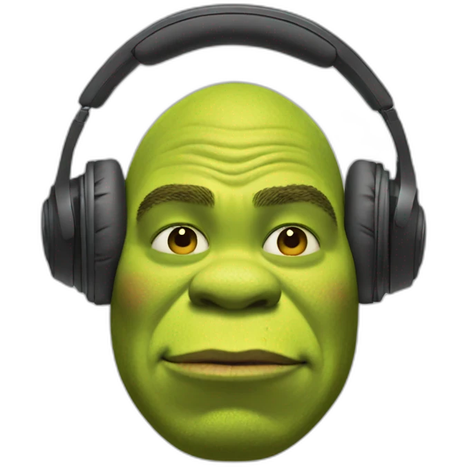 Shrek listening to music emoji