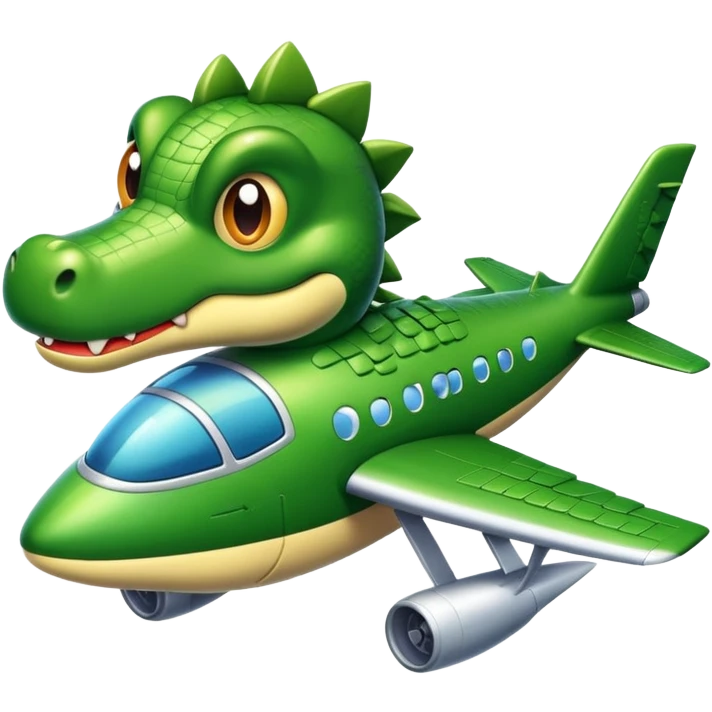 Cocodrilo combinado con avión emoji