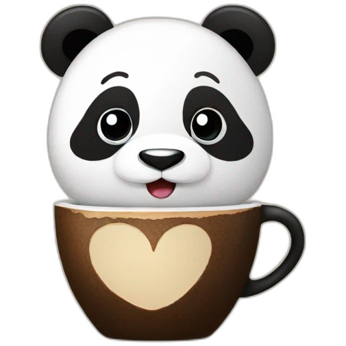 Panda and coffee emoji
