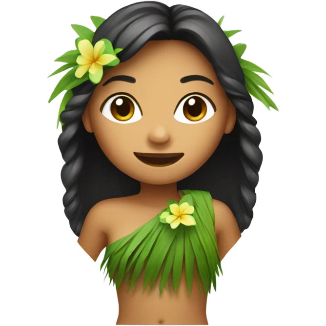Hula girl with grass skirt emoji