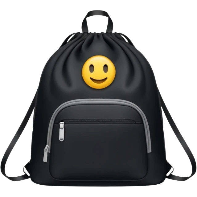 sac a dos de sport noir sans motif et uni emoji