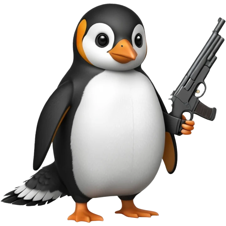 penguin with gun emoji