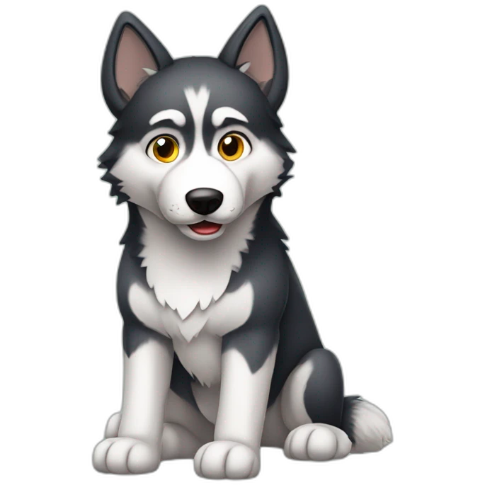 huskie sit full body emoji