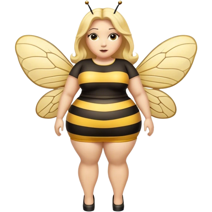 Full Body  plus size Queen bee woman with  blonde hair and big nose emoji