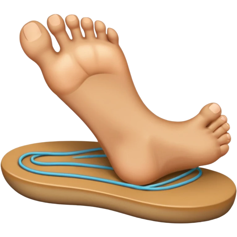 emoji of a human foot pressing on the ground, with two short curved pressure lines under the sole to show the weight and pressing effect, simple cartoon style emoji