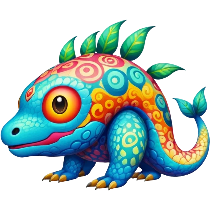 Colorful painted Fakémon-creature emoji