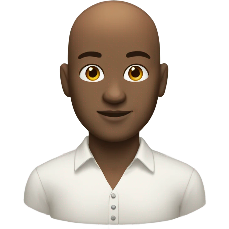 Bald white  man with brown skin woman emoji
