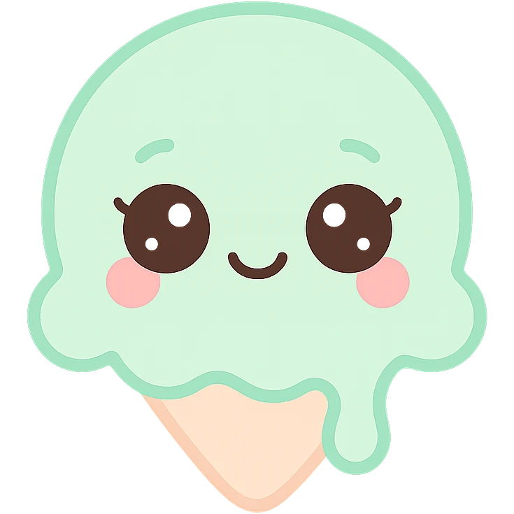 Fleur de vanille in kawaii style with big shiny doe eyes, joyful and smiling expression, transparent background. emoji