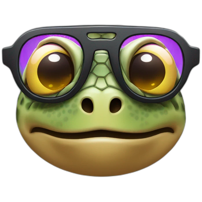 Tortue avec lunettes de soleil emoji