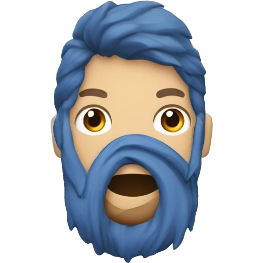 Persona rapada al 1 con entradas en la frente, barba y ojos azules emoji