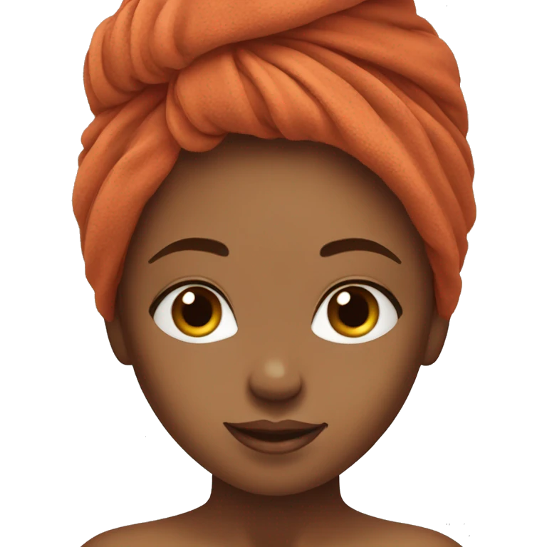 skincare girl with hair in towel red head complexion  emoji