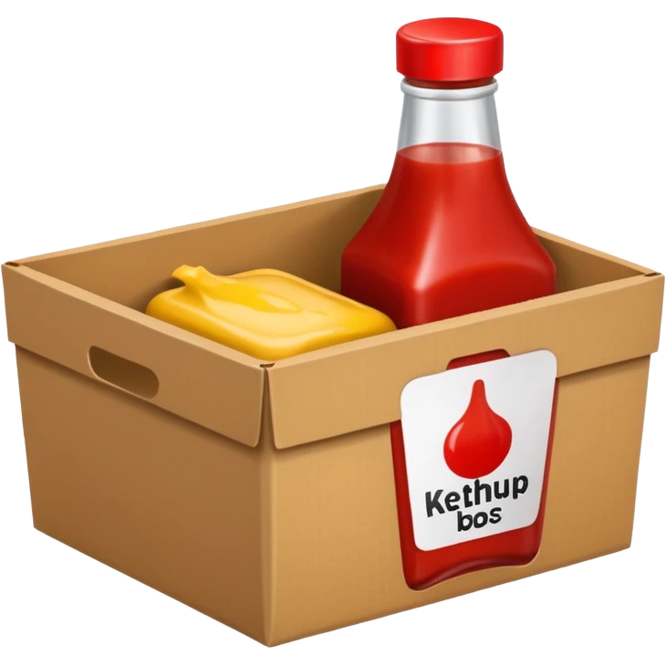 a small box have 2 sides, ketchup and mustard emoji