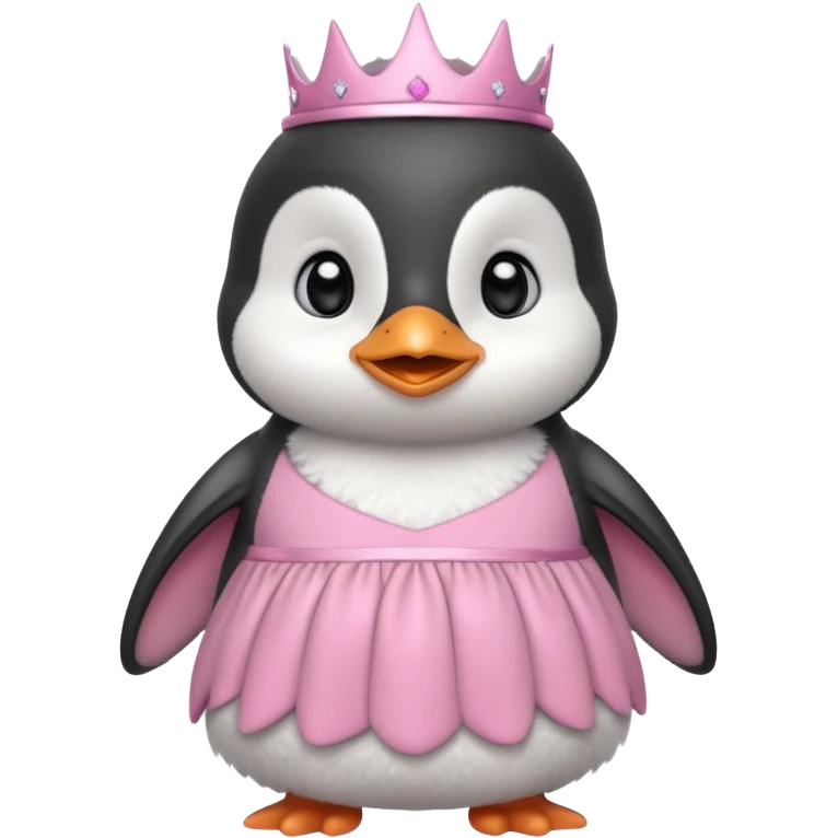 Baby princess penguin with pink dress  emoji