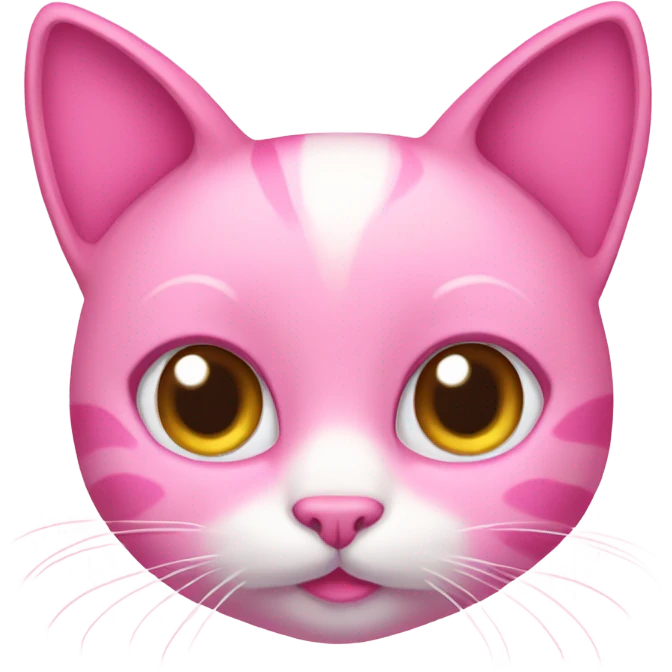 Pink cat with pink bow emoji