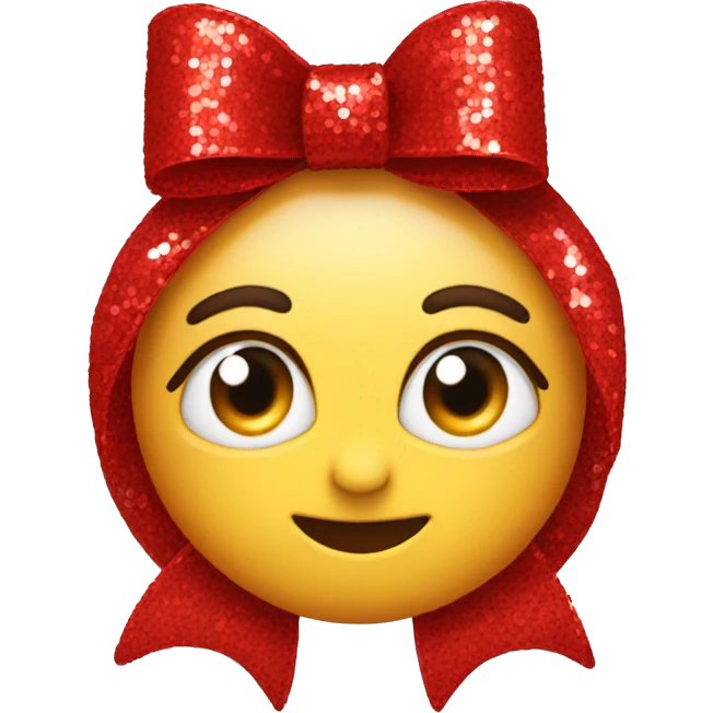 Red bow with sequins emoji