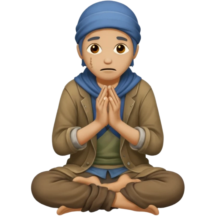 Beggar on knees with hands out emoji