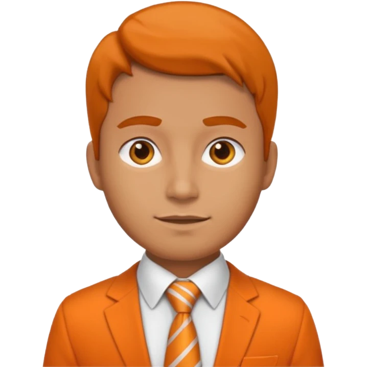 
office worker man, wearing tie, orage outfit emoji