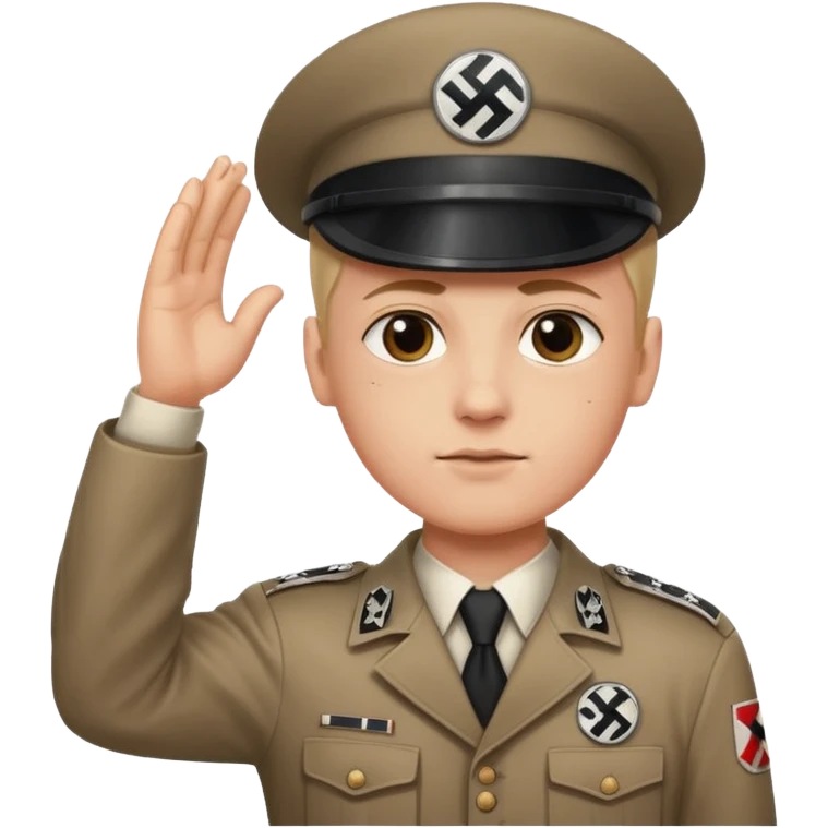 Hitler salute with nazi symbol on shirt emoji