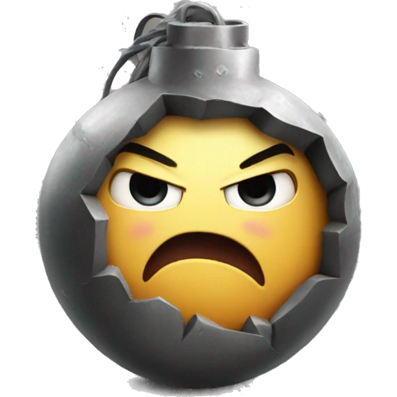 Cute angry bomb emoji