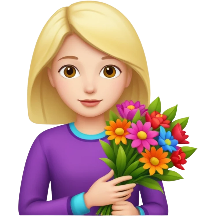 flower-holding person bouqet emoji