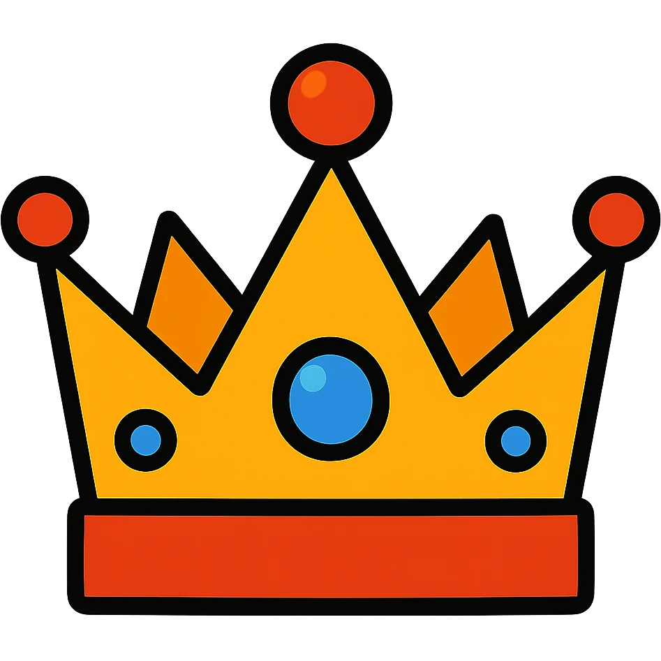 vibrant cartoon style crown emoji