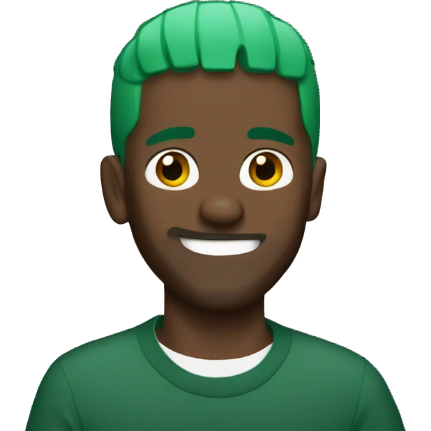 frank ocean with green hair smiling emoji