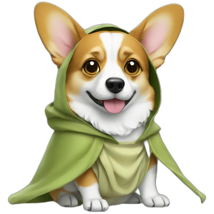 Corgi dress as yoda emoji