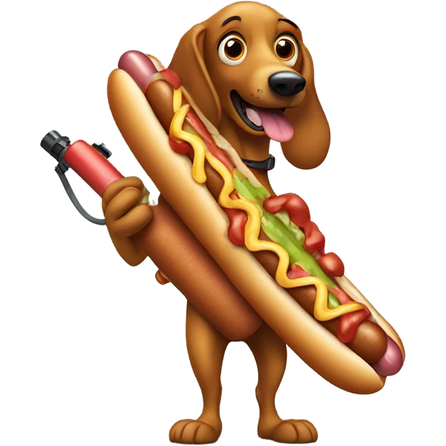 Hot dog Weiner with a bazooka  emoji
