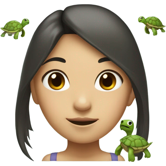 asian girl head attached to turtle body emoji