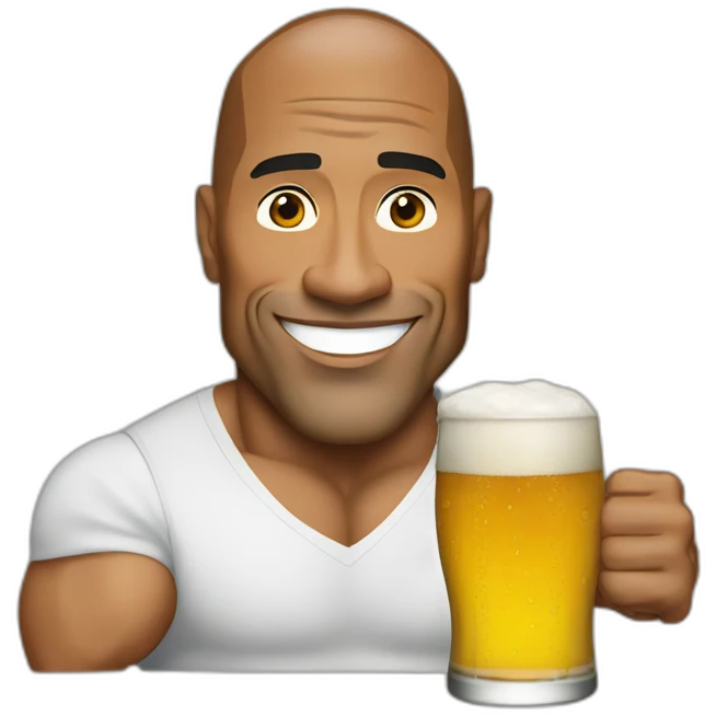 Dwayne Johnson drink beer emoji