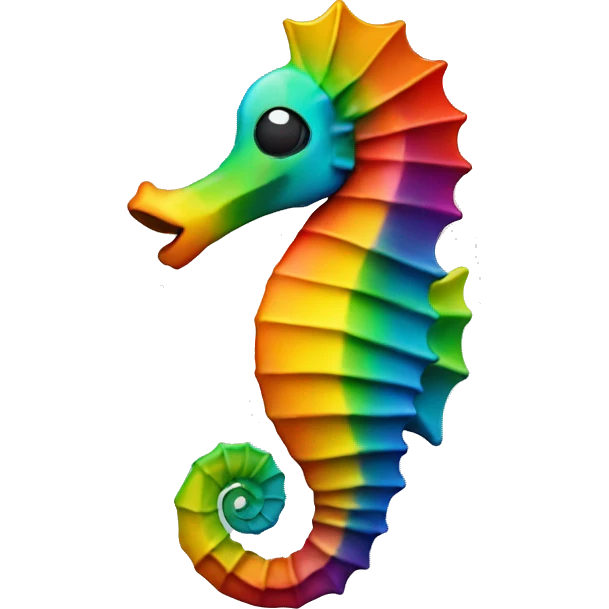 Rainbow seahorse smoking a cigar  emoji