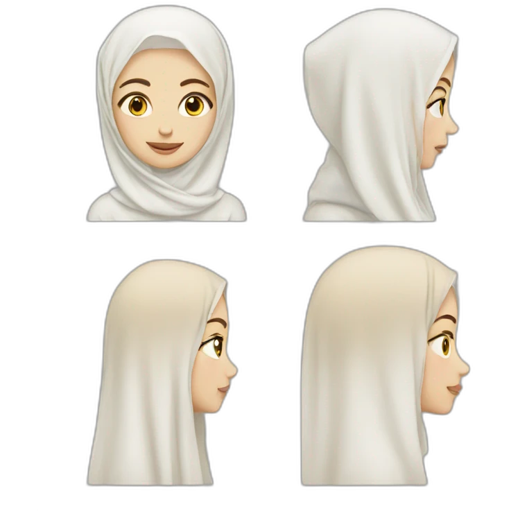 white girl with loose hijab emoji