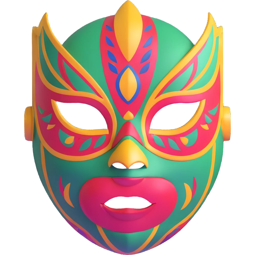 Louisiana themed luchador mask with jazz and Creole elements emoji