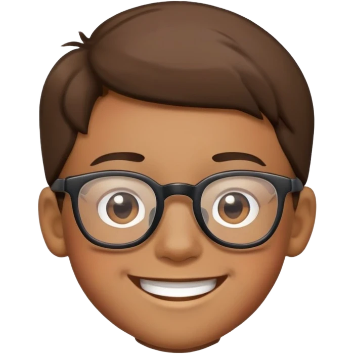 smiling boy with glasses poster emoji