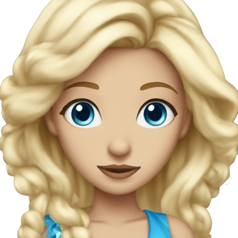 Beautiful princess blue eyes blonde hair  emoji
