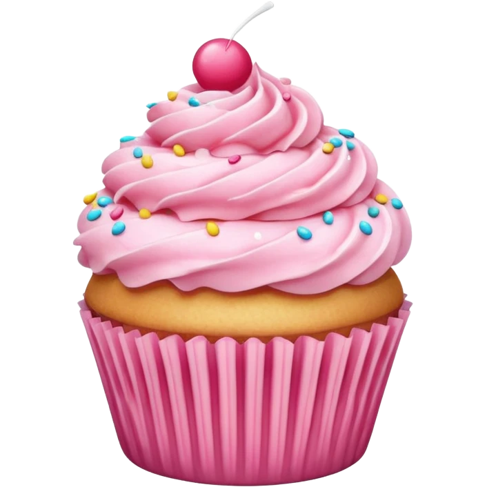 Cupcake with pink icing emoji