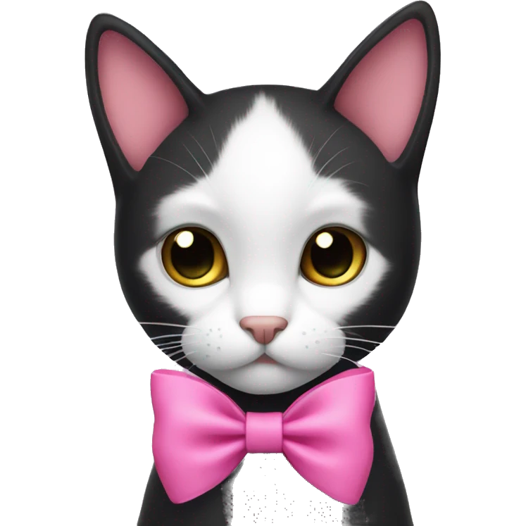 Black cat with a pink bow emoji