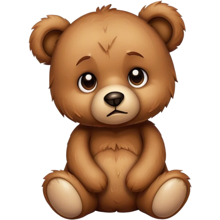 Sad teary eyed teddy bear sitting emoji
