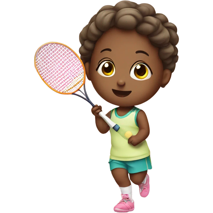Cute baby girl playing badminton  emoji