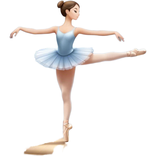 Icon for Ballet: a theater stage with silhouette of a ballerina in an elegant pose, surrounded by spotlight and stage lights. The icon should convey the grace and beauty of ballet, with focus on the dancer and the dramatic lighting. Transparent background. emoji