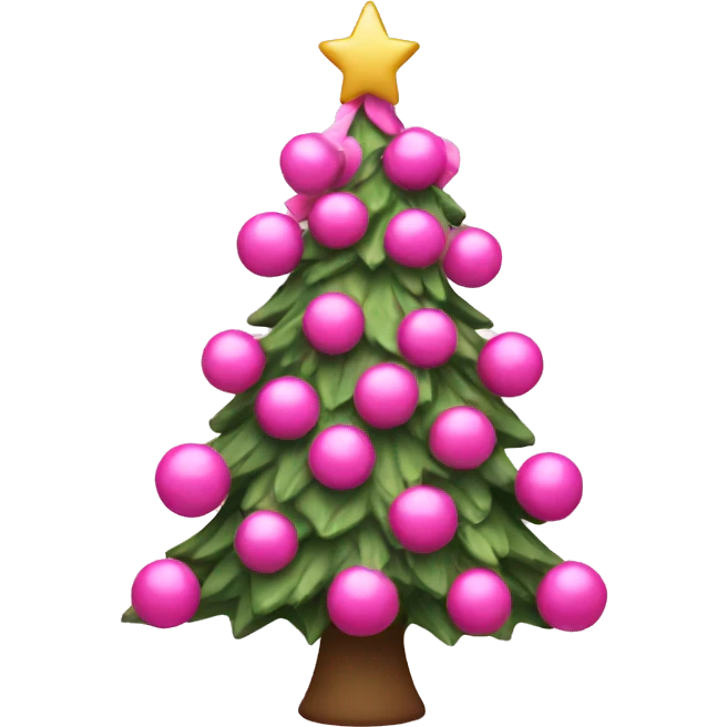 Pink Christmas tree  emoji