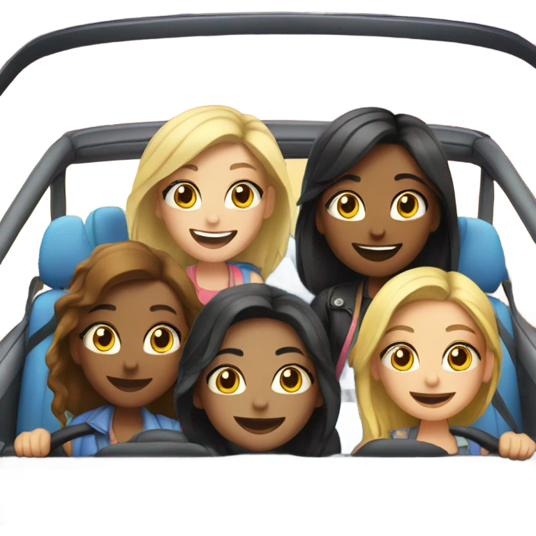 Girls in a car emoji