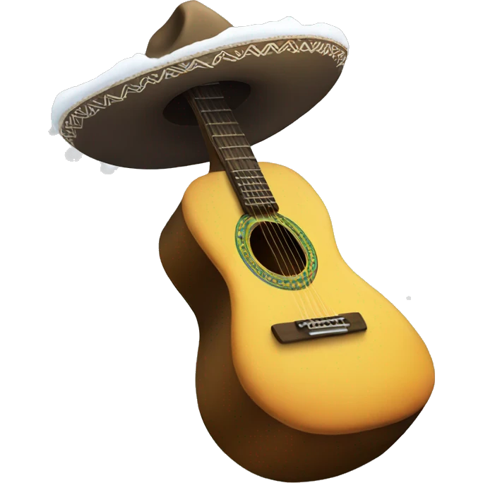 snow with a sombrero and a guitar emoji