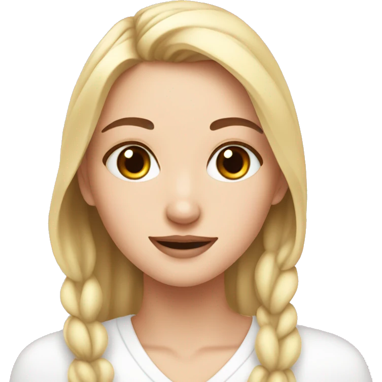 White girl doing skin care emoji