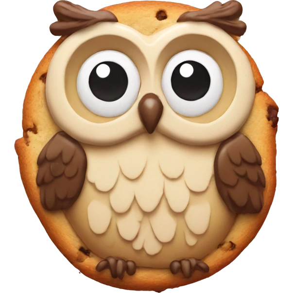 one Cookie in the shape of an owl emoji