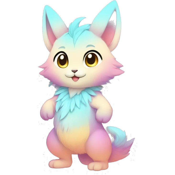 Anthro-Pastel-Gradient-Fur-Sona-Chibi-Shiny-Fakémon full body emoji