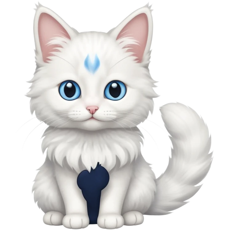 full body of baby Turkish Angora cat  emoji