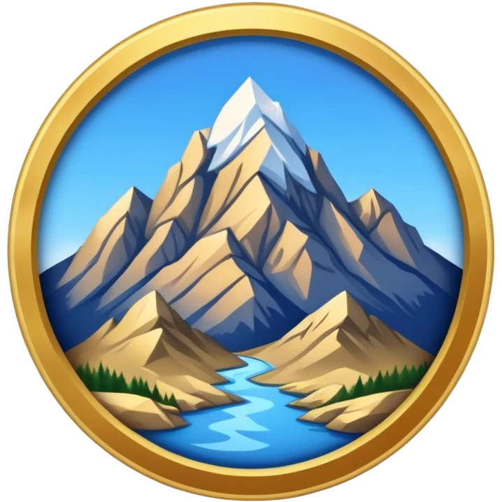 military badge with a mountain on it emoji