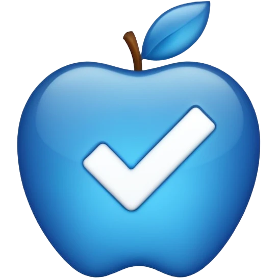 blue verified checkmark emoji, apple style, transparent background emoji